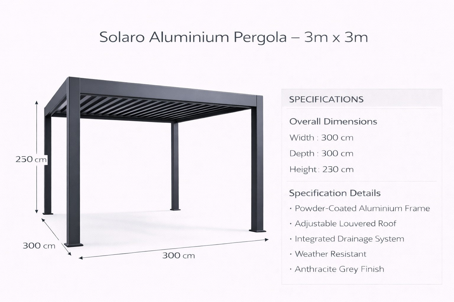 Solaro Louvred Pergola