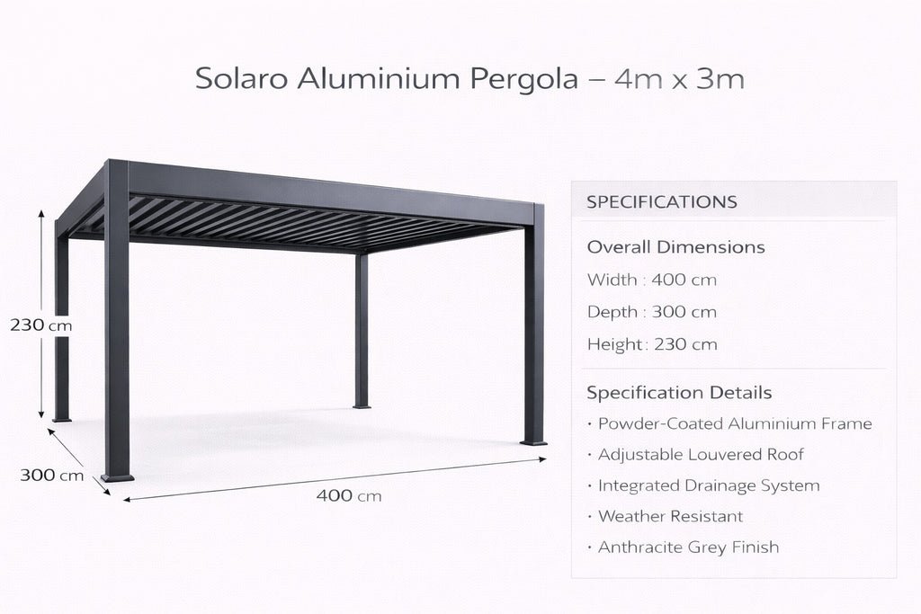 Solaro Louvred Pergola