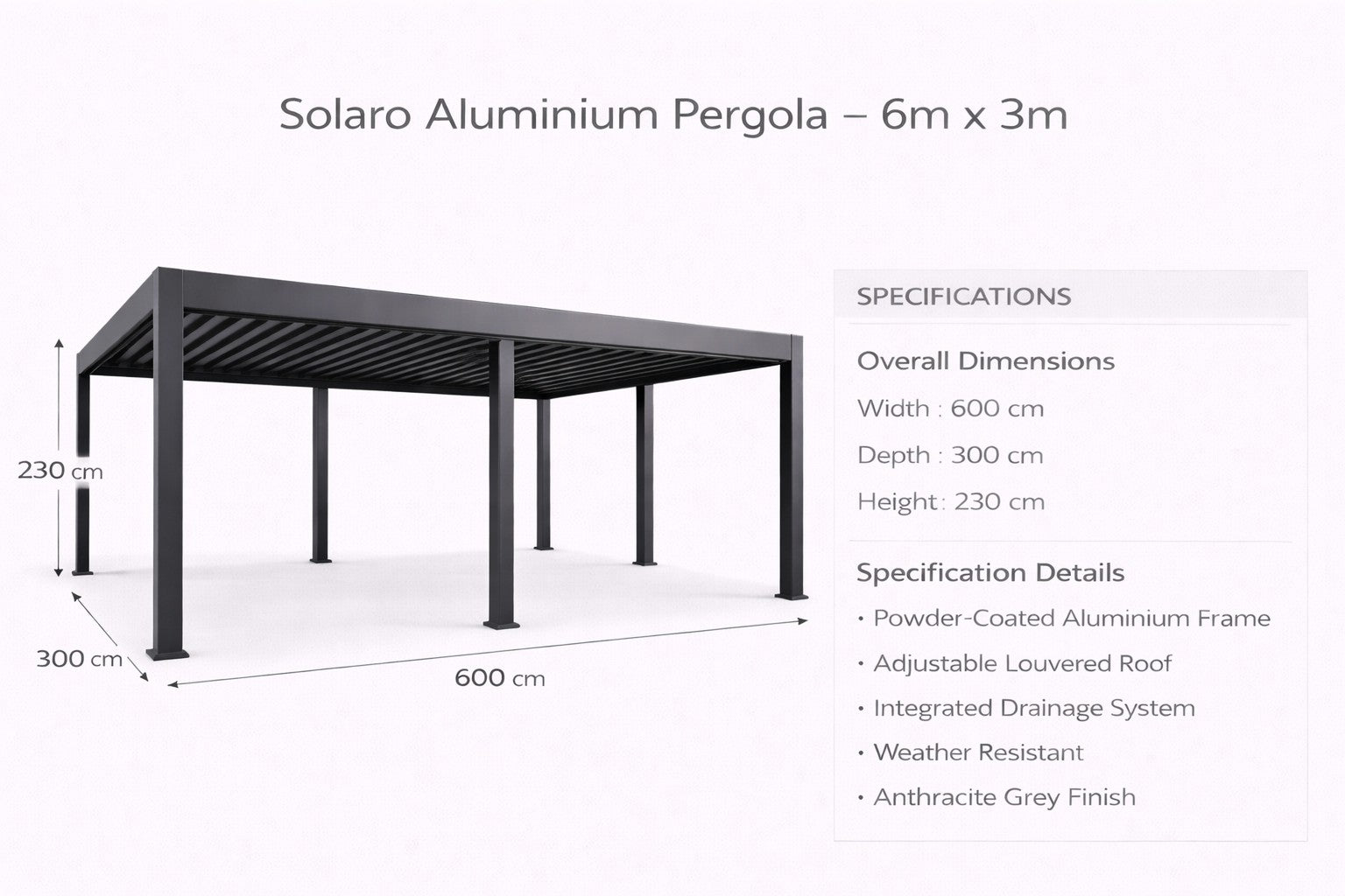Solaro Louvred Pergola