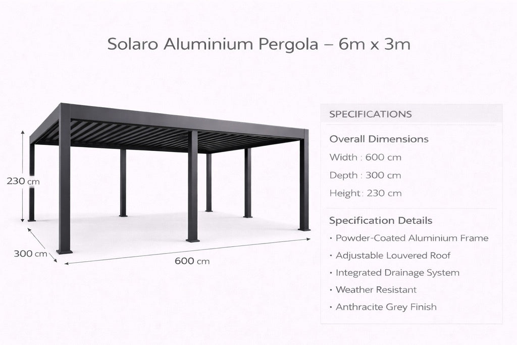 Atlas pergola 6x3 dimensions